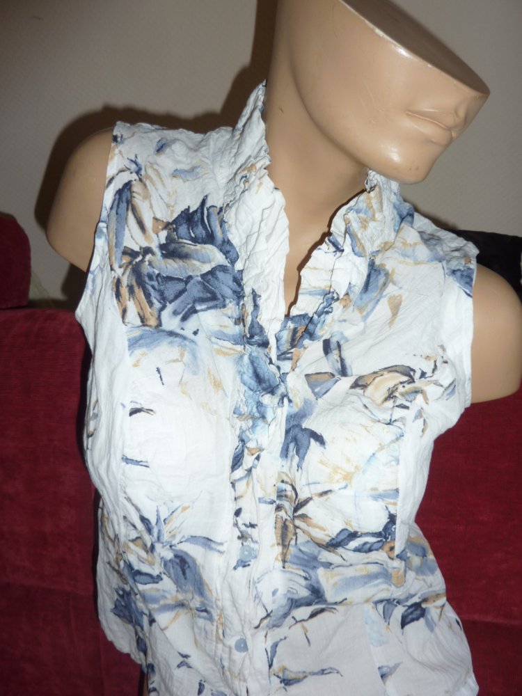 Crinkle Bluse S M 36 38 40 Fashion Collection P & C Sommerbluse Baumwolle