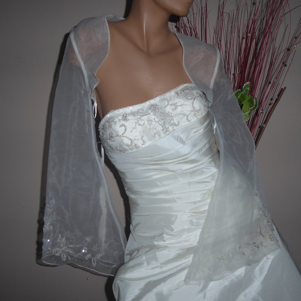 Damen BrautBolero NEU 129 € S 36 38 creme ivory Hochzeit Standesamt Bolero Kurzjacke