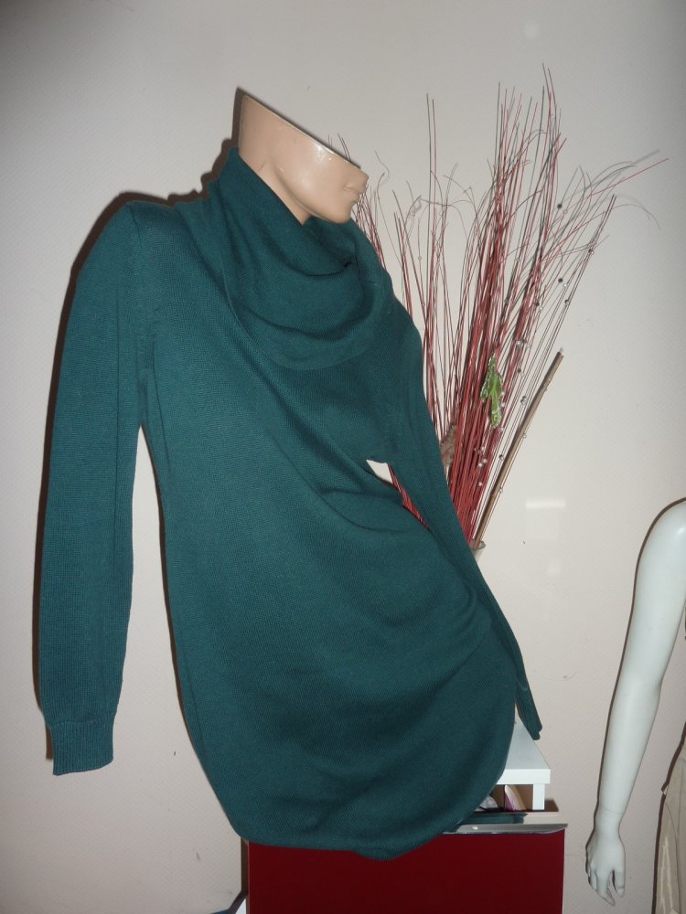 Strickkleid Kleid NEU 44 46 grün Winterkleid Pullikleid Pullover lang Longpullover lockere 42