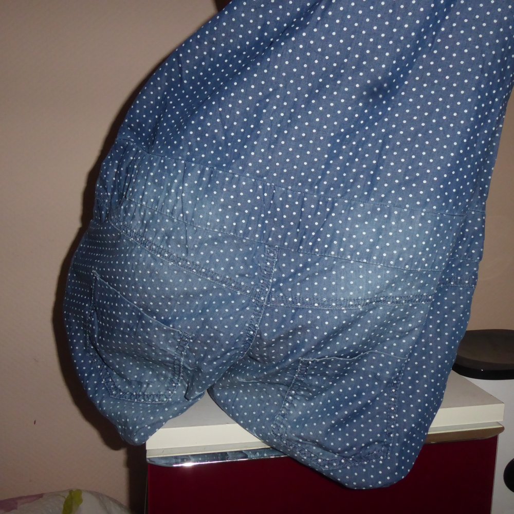 Overall Jumsuit Cutsuit Einteiler JeansOverall Short kurz Dots blau 40 M Orsay