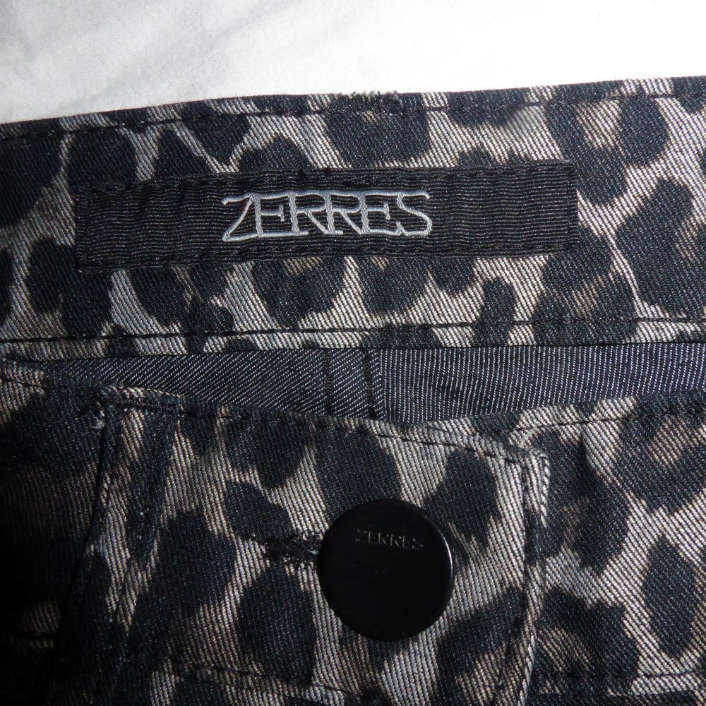 Damen Hose Zerres Comfort 38 S braun schwarz Jeans Schnitt Leo Look Animal Baumwolle