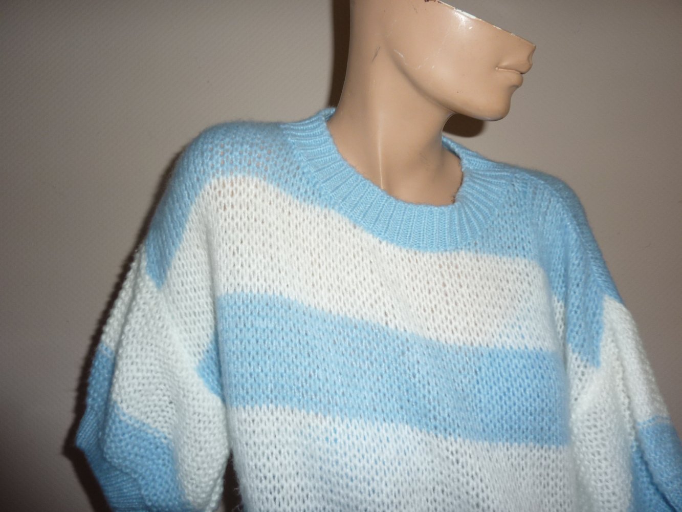 Pullover Pulli NEU 46 48 50 Pulunder Kurarm Streifen blau Strick KEINE Strickjacke
