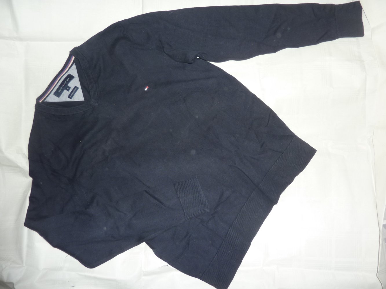 Herren Pullover Tommy Hilfiger M 48 50 dunkel blau Pulli Baumwolle Brust ca 57 cm