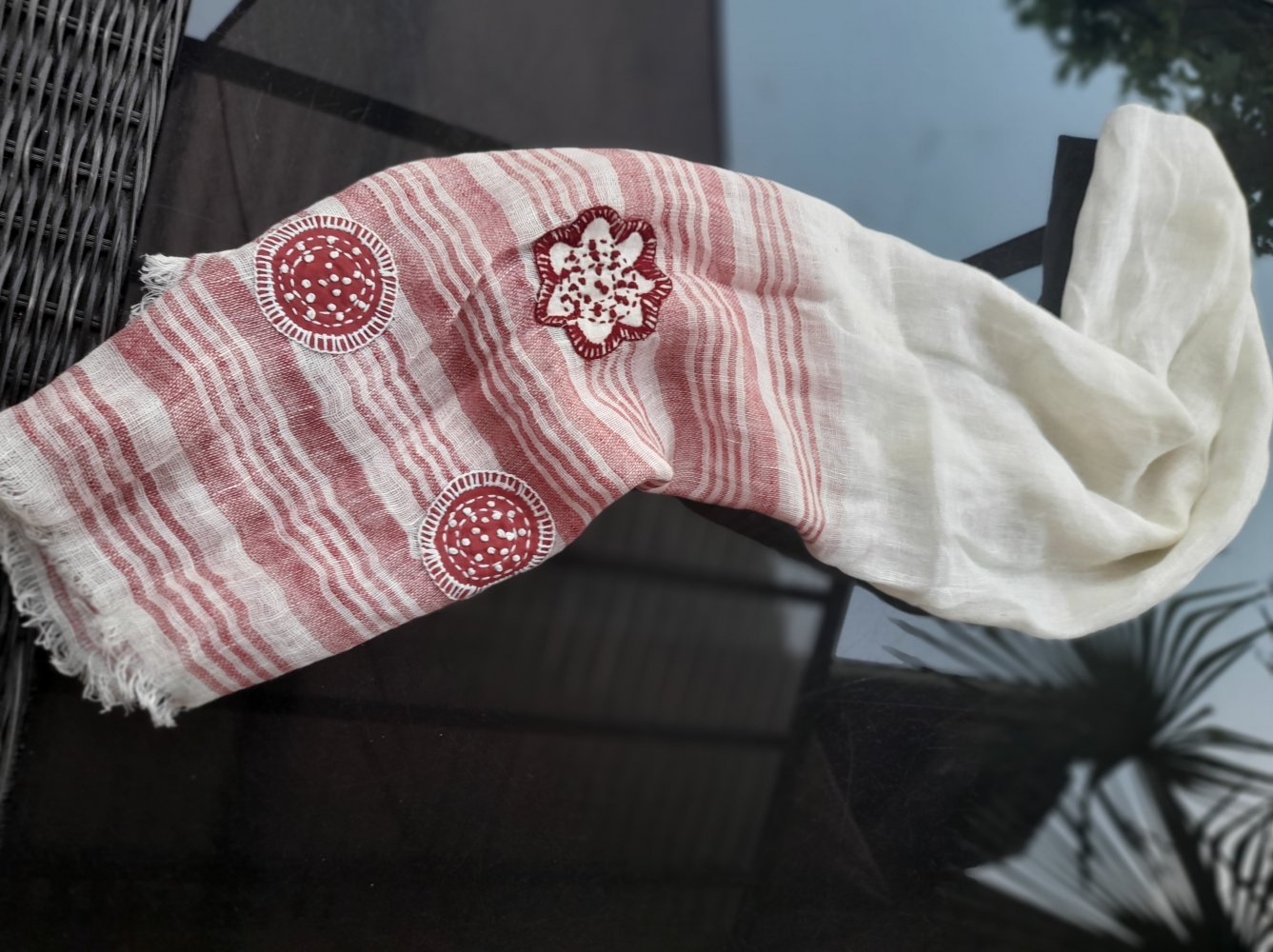 Schöner Schal aus 100% Leinen