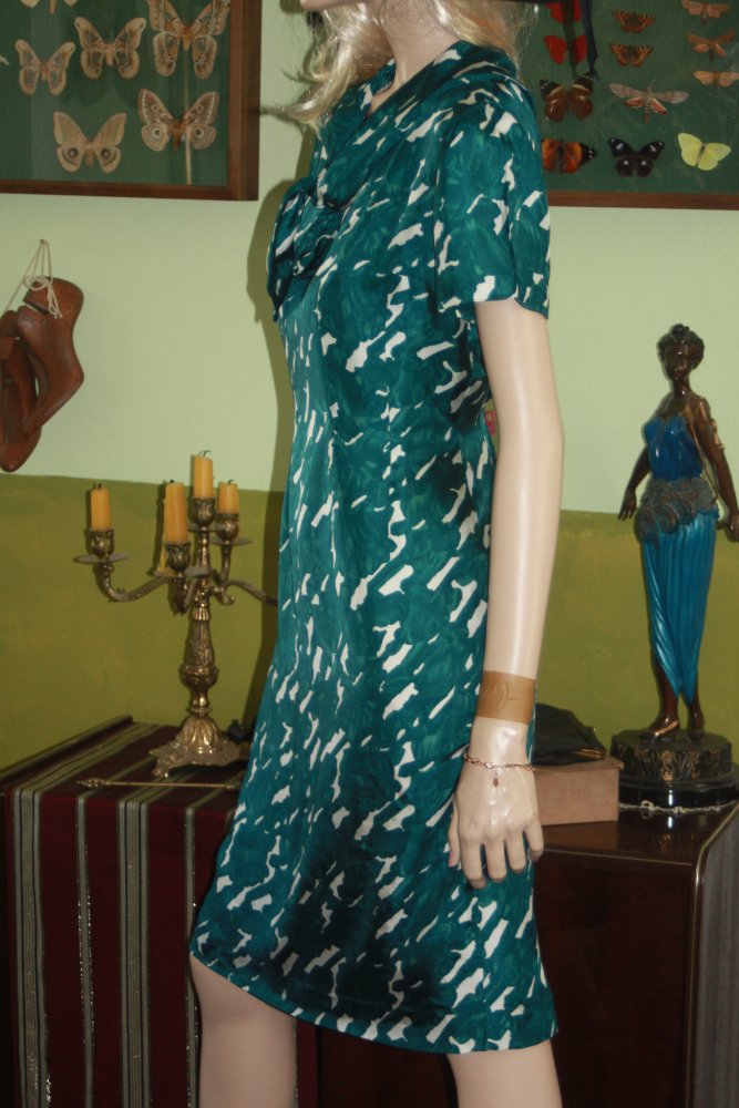amerikanisches original 50er Seidenkostüm Kleid Jacke Kostüm 36 38 S echte Seide 
