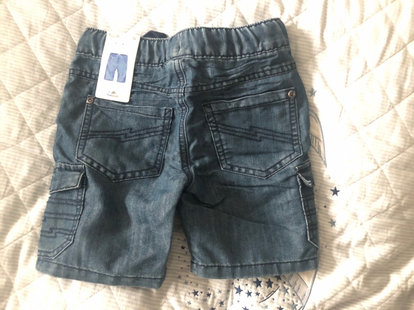 Topolino Shorts kurze Hose Pull-On Jeans Cargo blau Gr. 104 NEU
