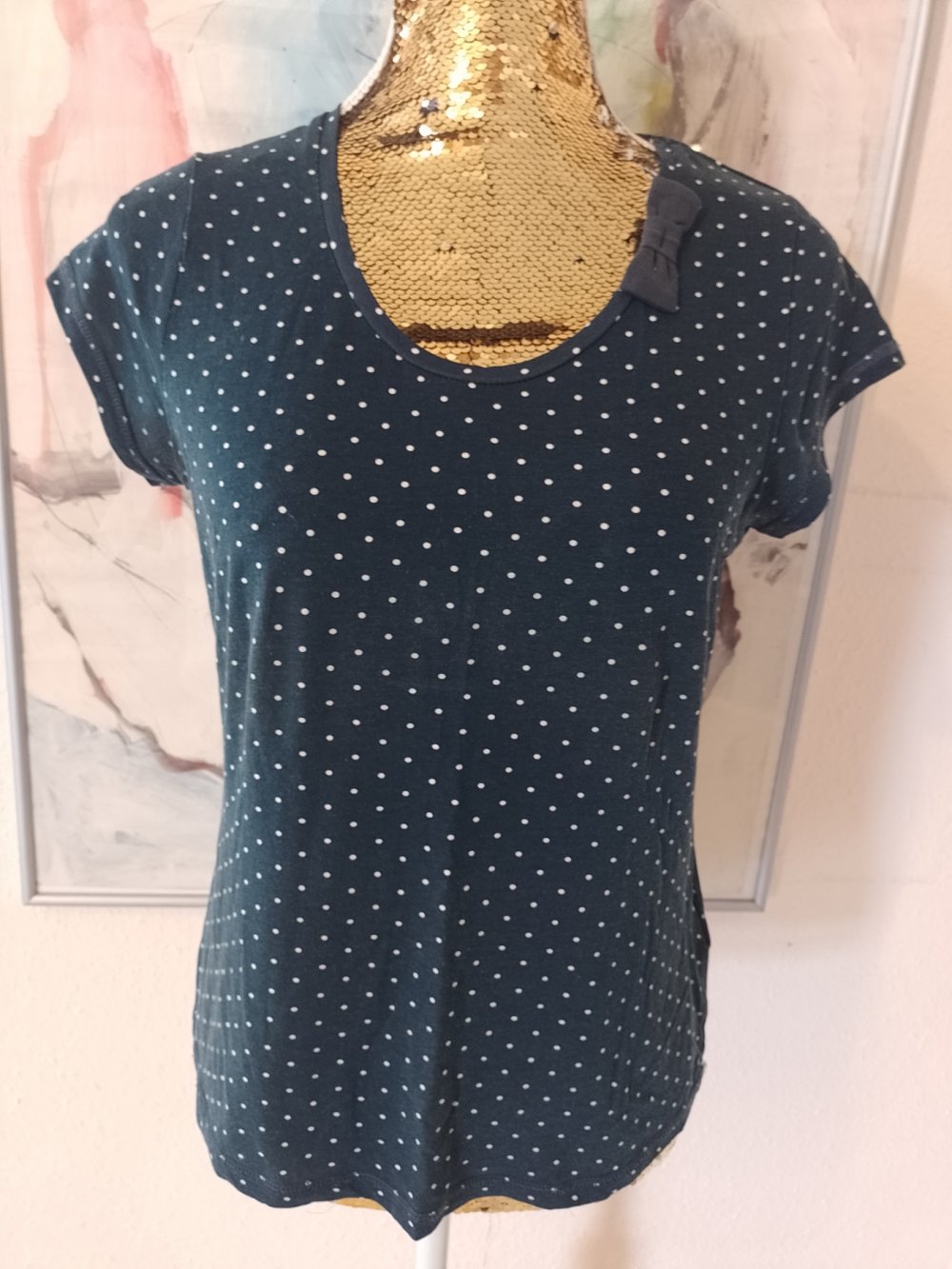 Jeanette Biedermann Elegantes T-Shirt - Bluse - Top. Baumwolle Größe M.
