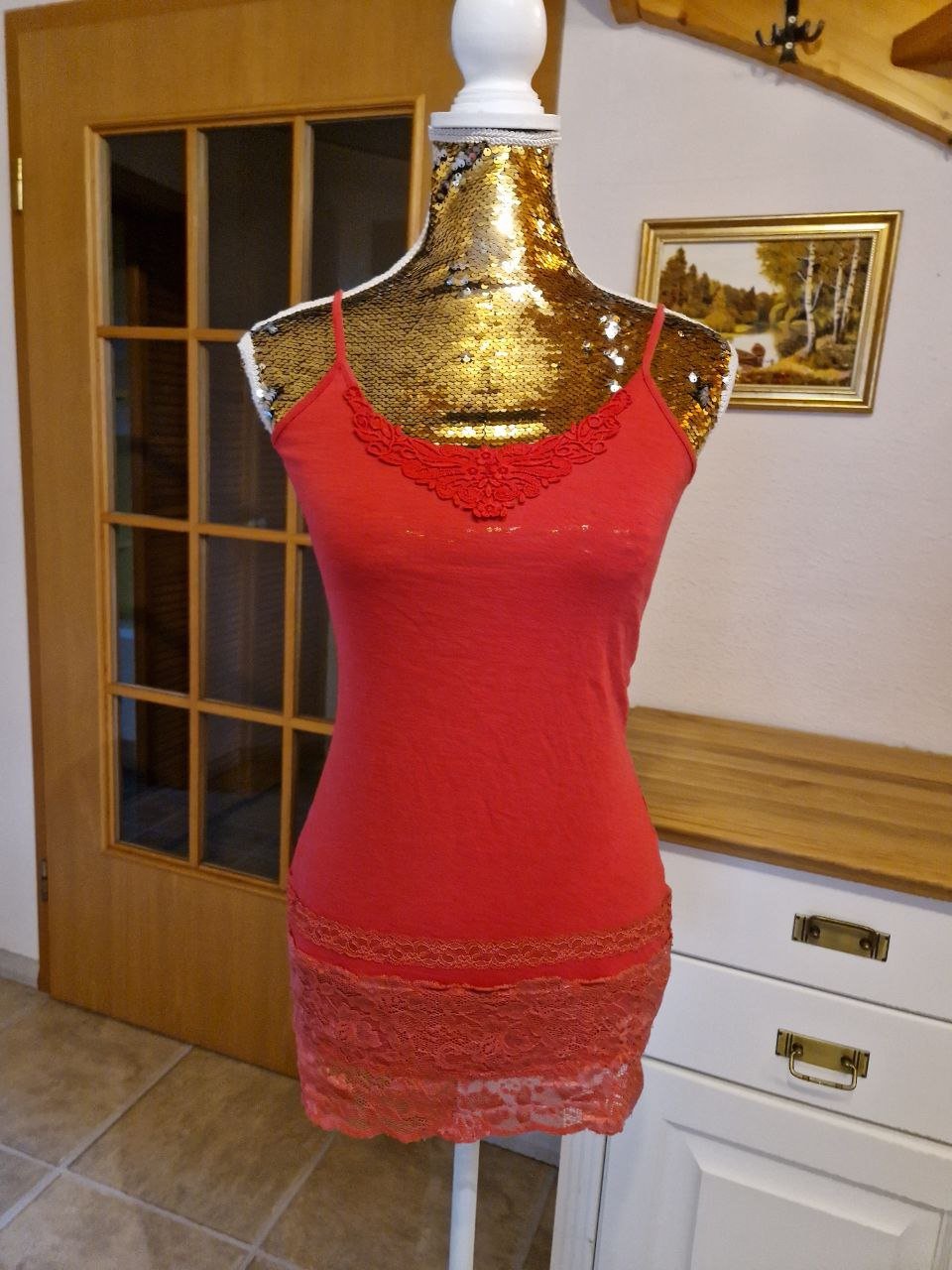 Street One.  Bequemes T-Shirt - Top - Trägerhemd.  Größe 34-36.