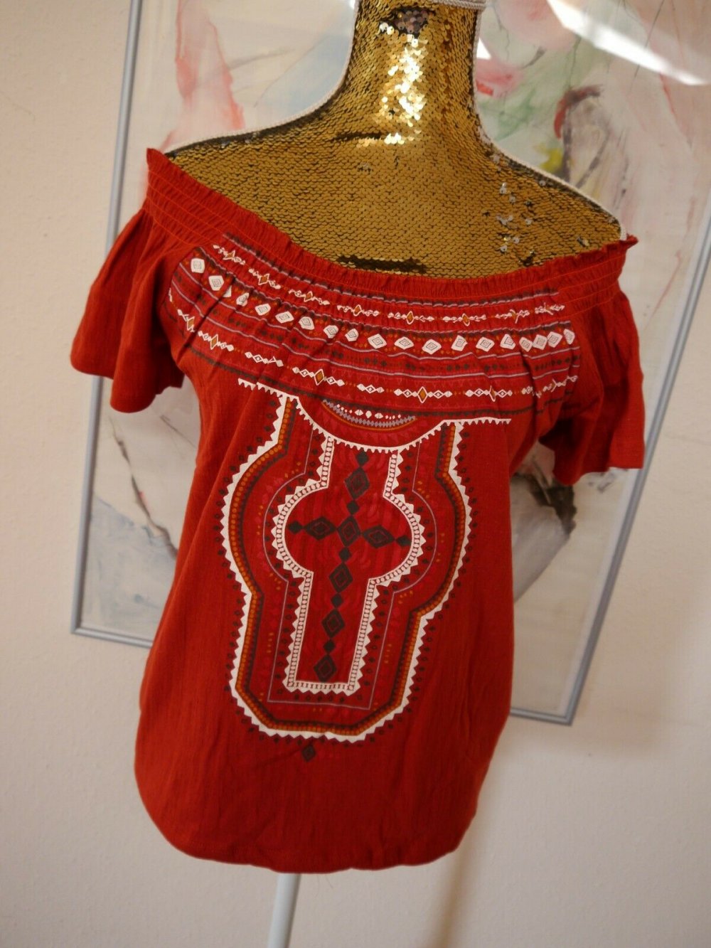 Elegantes T-Shirt - helle Bluse. ?? Größe 44 