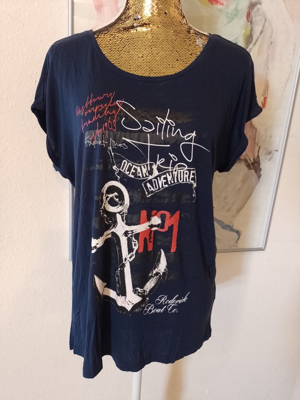 INFINITY. Elegantes T-Shirt - Bluse - Top. Baumwolle Größe S.
