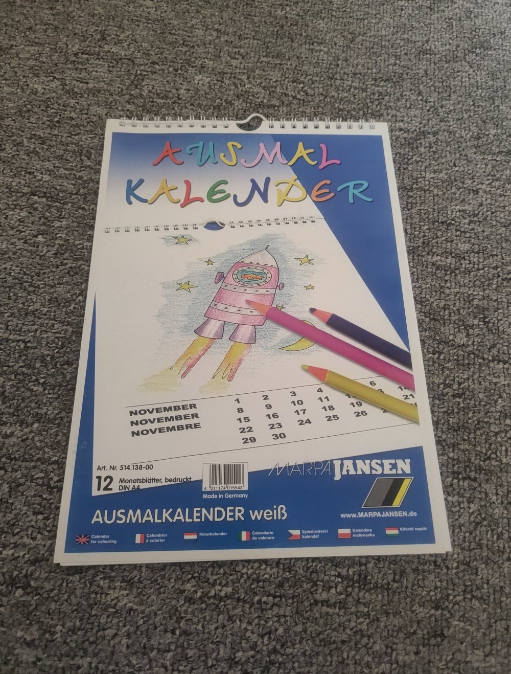 Neuer Ausmal Kalender