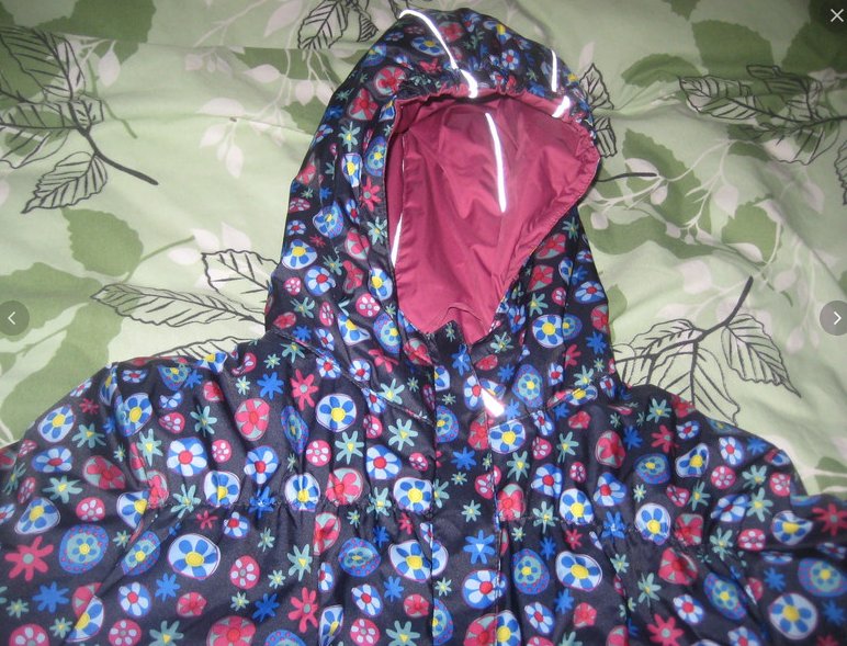 Jako-o Mädchen Winterjacke Blau mit bunten Blumen, Gr.140/146