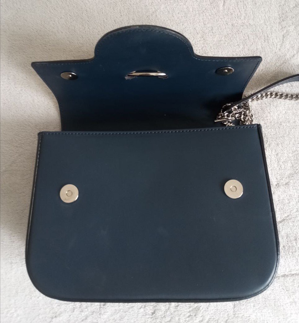 Borse In Pelle Italy Damen Tasche Leder Blau 