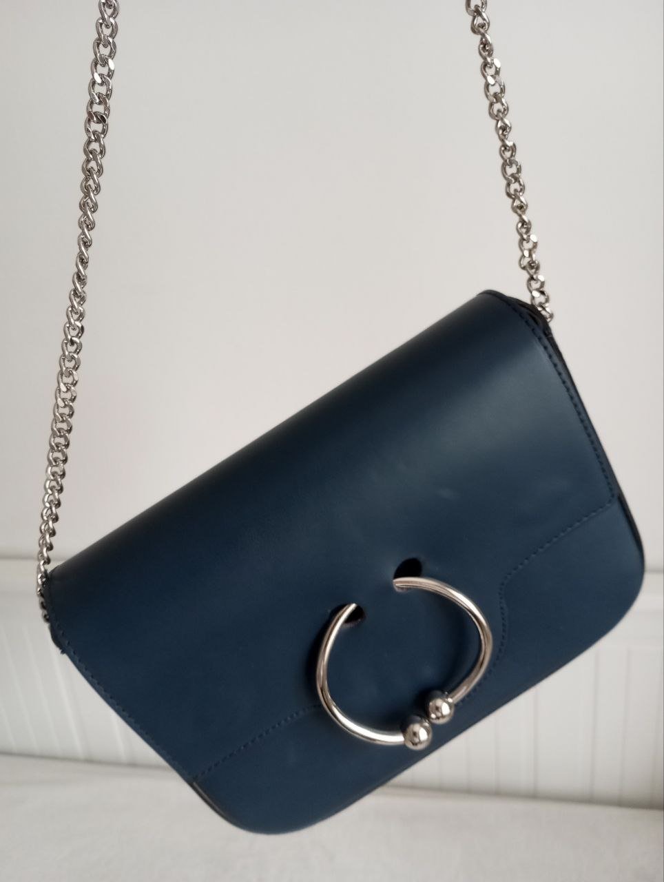 Borse In Pelle Italy Damen Tasche Leder Blau 