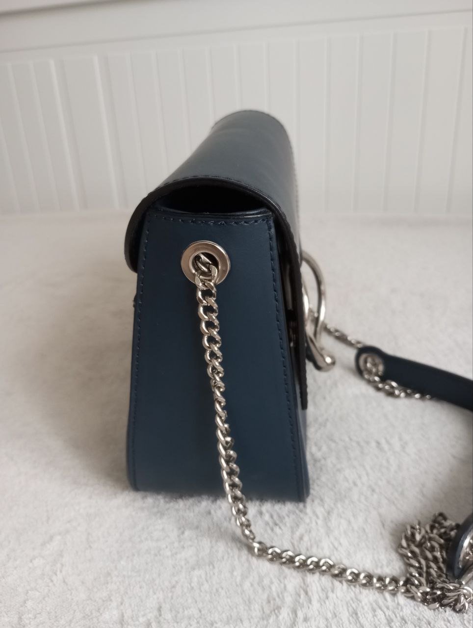Borse In Pelle Italy Damen Tasche Leder Blau 