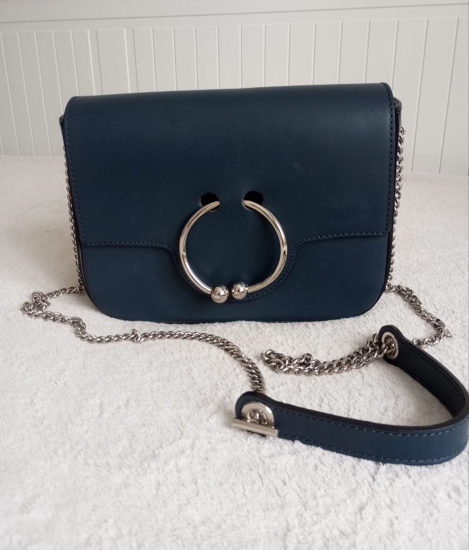Borse In Pelle Italy Damen Tasche Leder Blau 