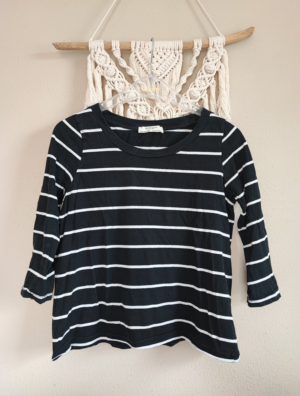 ¾ ärmeliger gestreifter Pullover Langarmshirt Gr. S/36