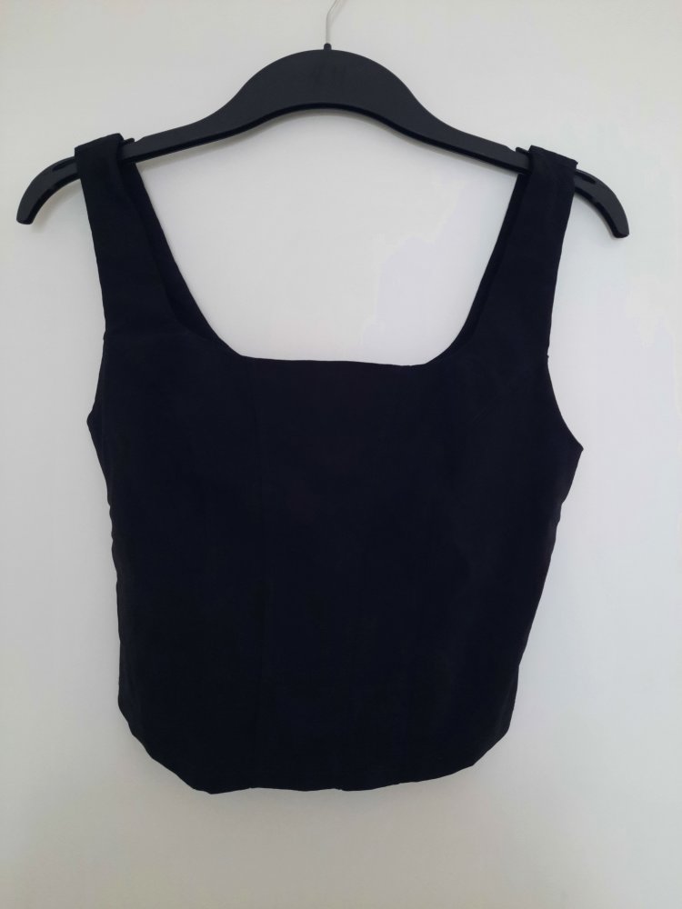 Schwarzes Crop Top Vintage