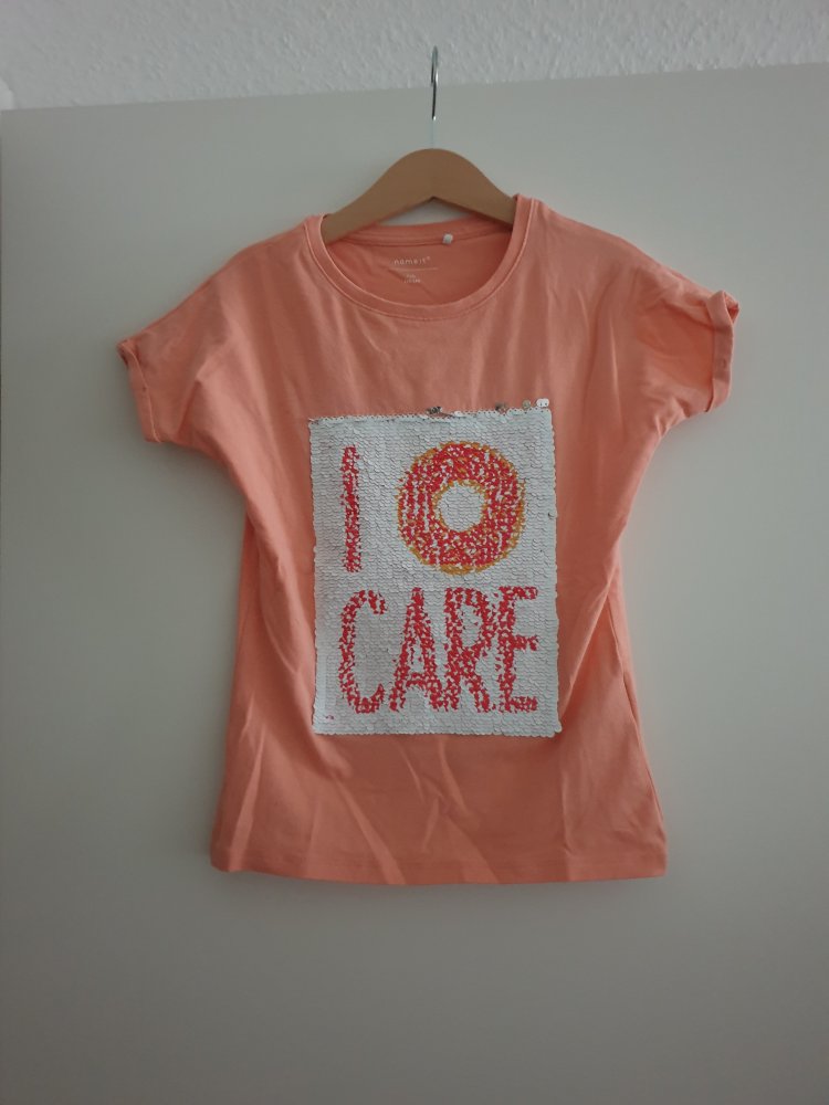 T-Shirt apricot 134 140 Pailletten I Donut care 
