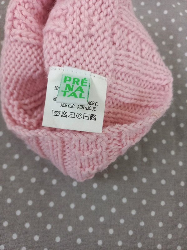 Prénatal Baby Set Mütze und Schal, Gr 48, 49, 50, rose, Pailletten, Herbst, Winter