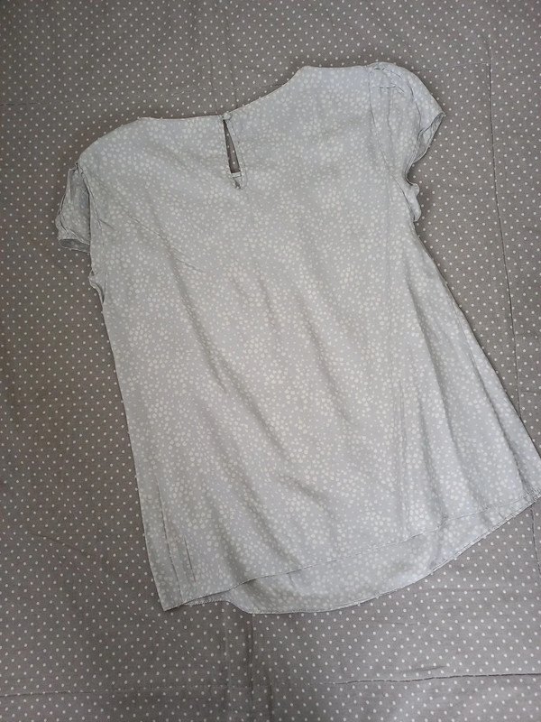 Boden Bluse Gr 36, 38, S/M, Damen, Shirt, grau, festlich, Kurzarm, Frühling