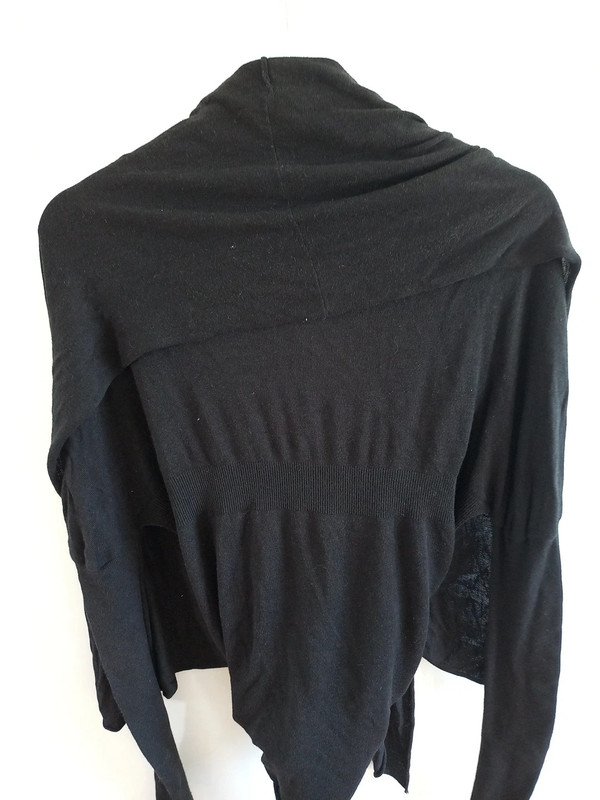 Zoe Strickjacke lang, Gr 44, XXL, Damen, schwarz, Zipfeljacke, curvy, Herbst, Winter