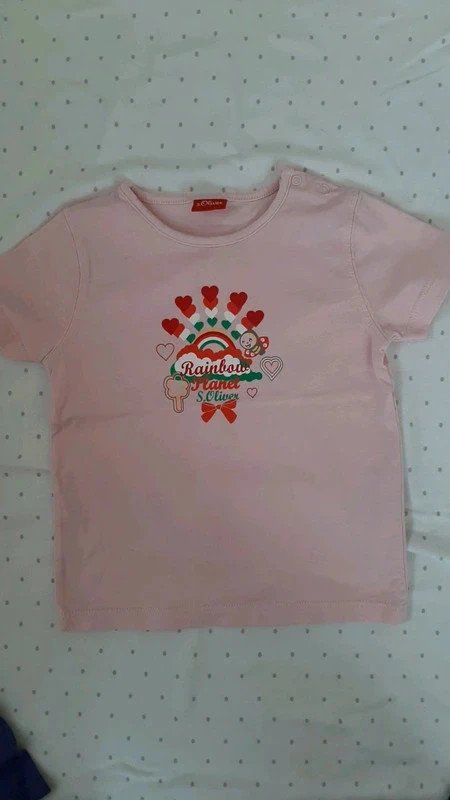 Baby Shirt Paket Esprit und S. Oliver Gr. 80/86 Mädchen, Langarm, Kurzarm, Frühling, lila, rosa