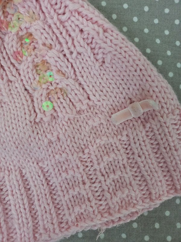 Prénatal Baby Set Mütze und Schal, Gr 48, 49, 50, rose, Pailletten, Herbst, Winter