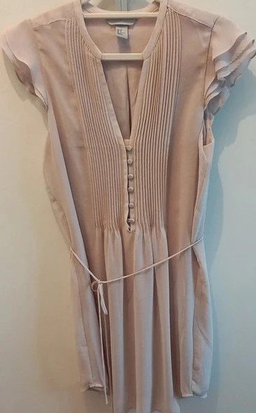 Kleid H&M Gr 36, S, Damen, Puder, creme, nude, festlich, Chiffon, Sommer