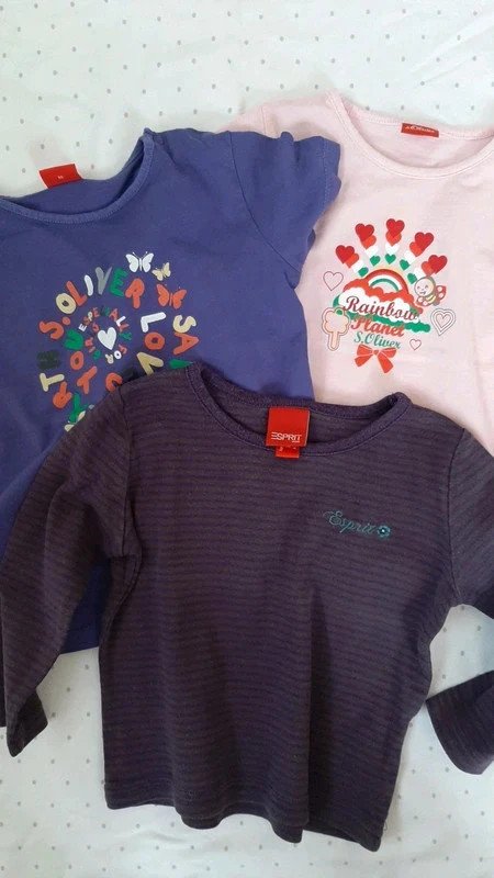 Baby Shirt Paket Esprit und S. Oliver Gr. 80/86 Mädchen, Langarm, Kurzarm, Frühling, lila, rosa