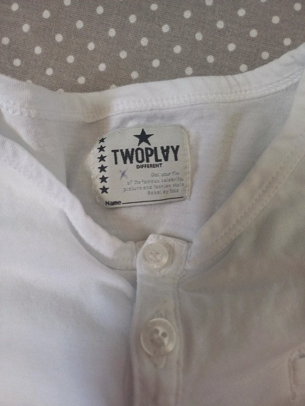 TOP! Twoplay Henley Shirt Gr 98/104 weiss, Junge, Kurzarm, Somme
