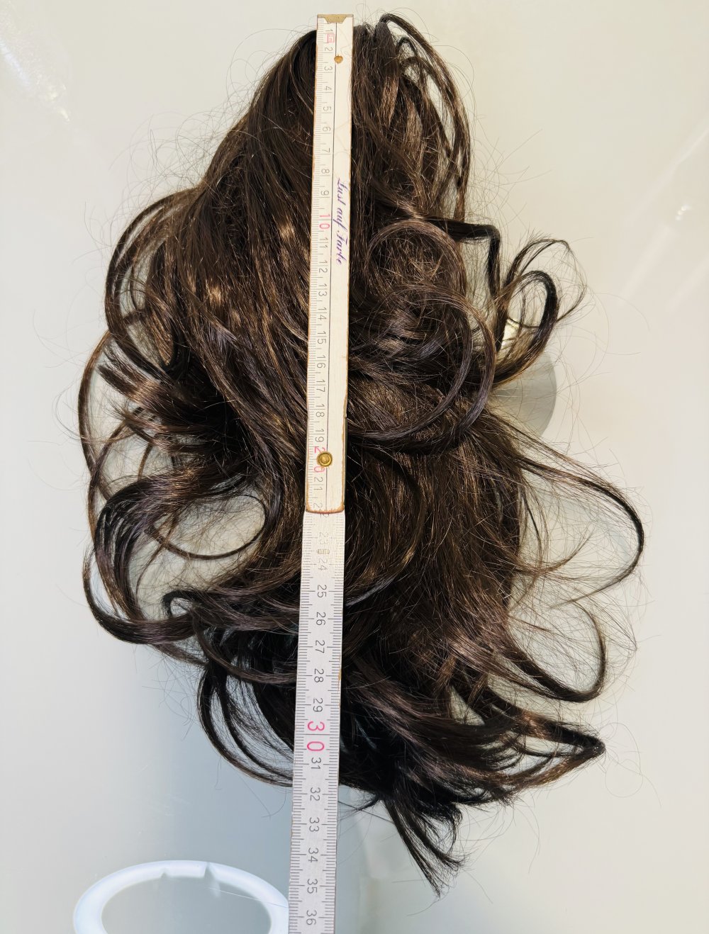 Kunsthaar ca. 35 cm Neu Haarteil Zopf Spange Spangenzopf Hell Braun Haare