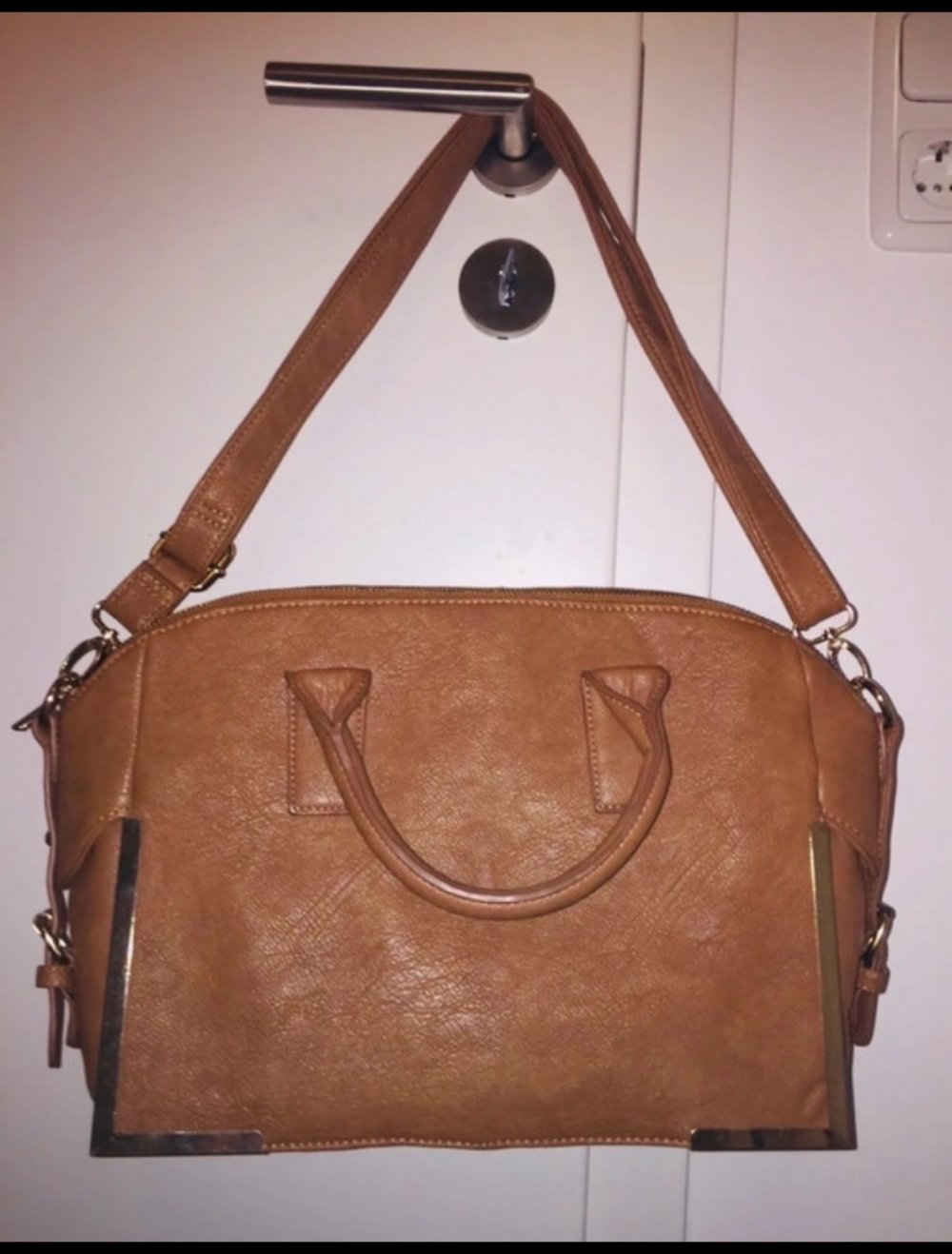 Schöne Damen Tasche Bag Tragetasche Schultertasche Geige Gold Elegant Judtfab