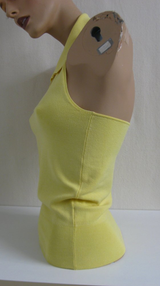 DESIGNER BASICS extravagantes Seiden/Viskose Feinstricktop, Neckholder, Gr. 36(34) 