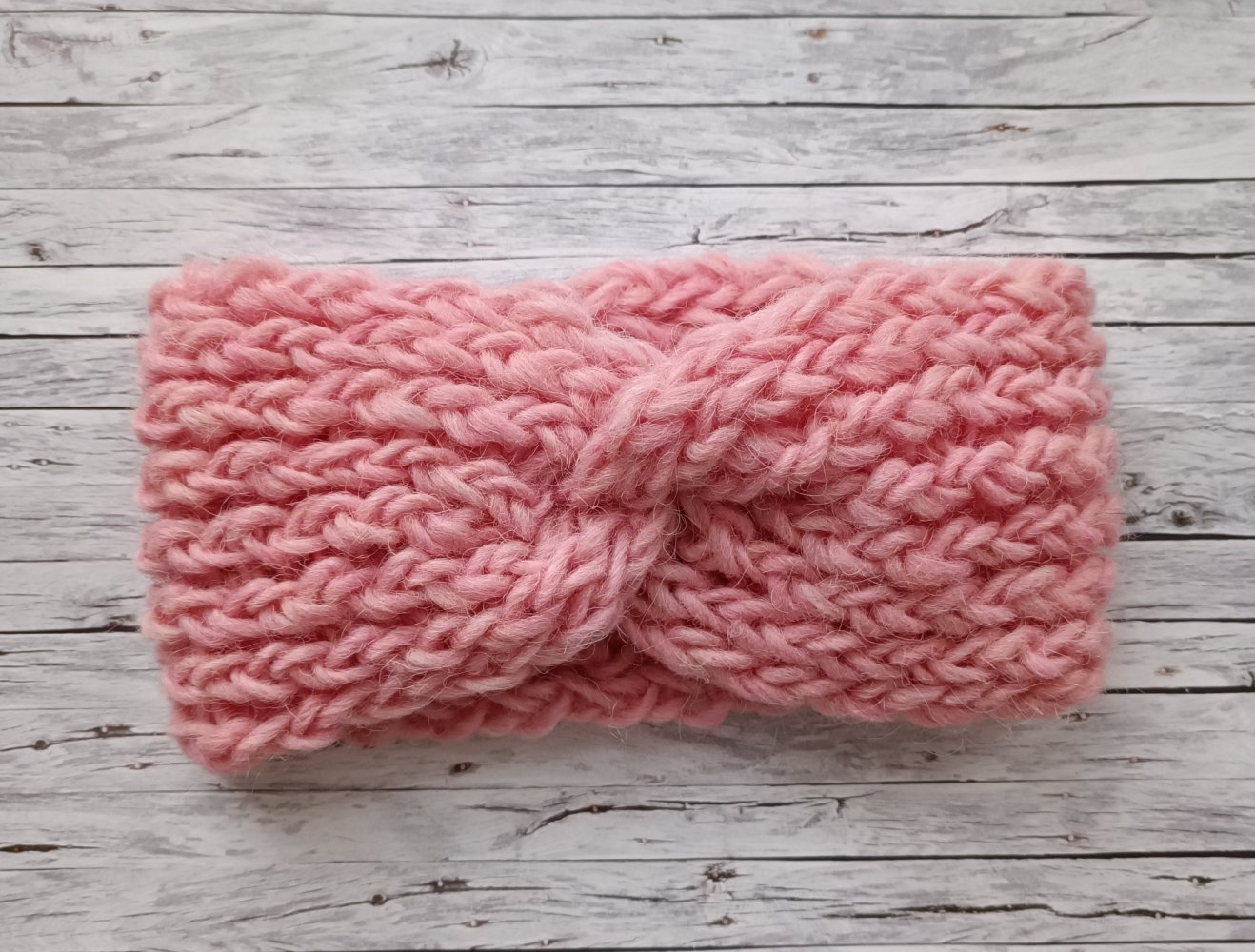 Rosafarbenes Stirnband aus Islandwolle (Alafosslopi)