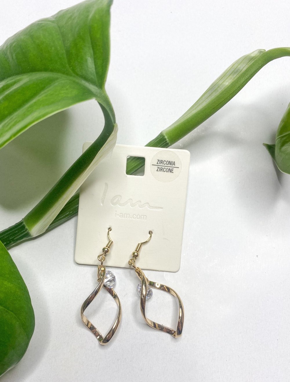 Gold Ohrringe mit Zirconia Stein