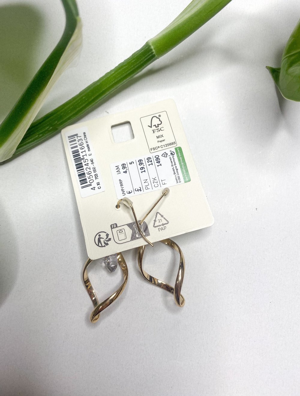 Gold Ohrringe mit Zirconia Stein