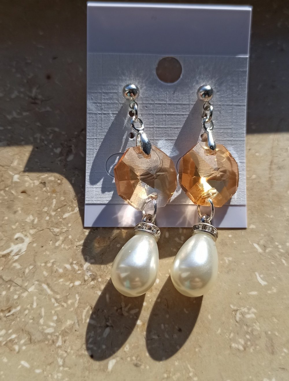 Sterling Silber Ohrstecker gestempelt Farbe Champagner Versand inkl