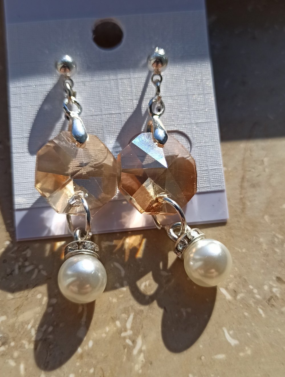 Sterling Silber Ohrstecker gestempelt Farbe Champagner Versand inkl