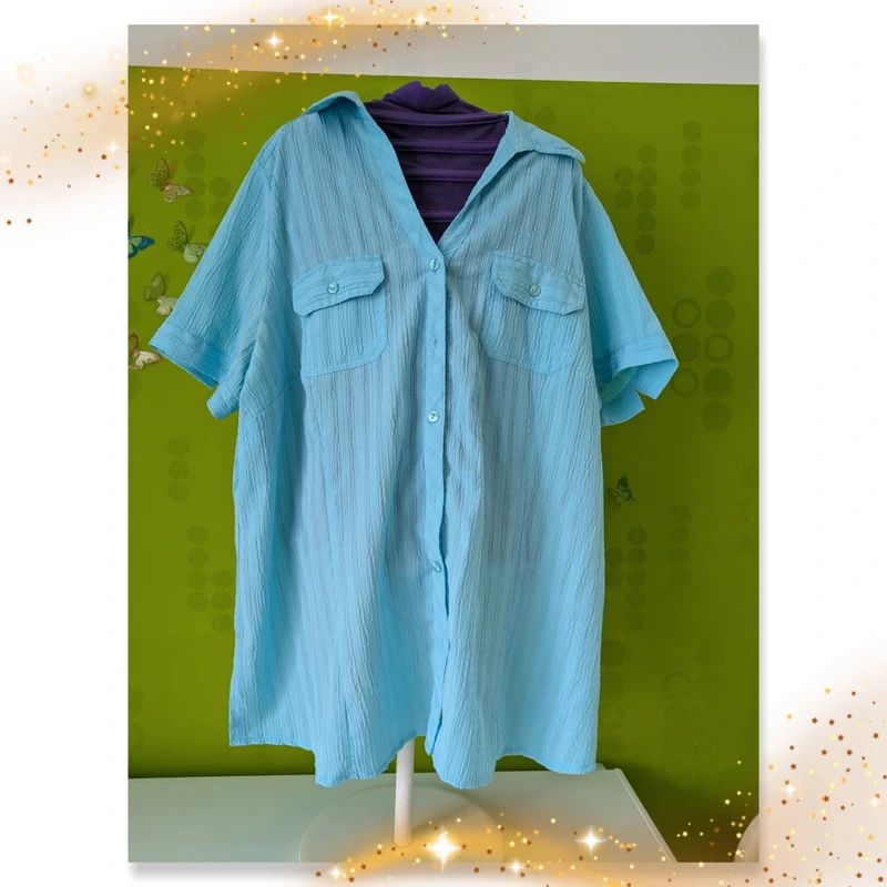 hellblaue Bluse Gr.52/54