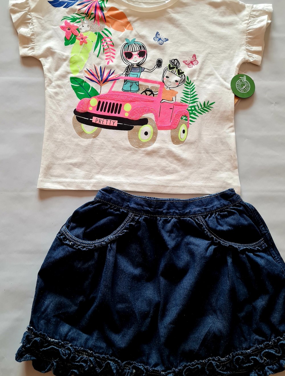 2 Tlg. Set Rock + T-Shirt, H&M, Happy Girls, gr. 116