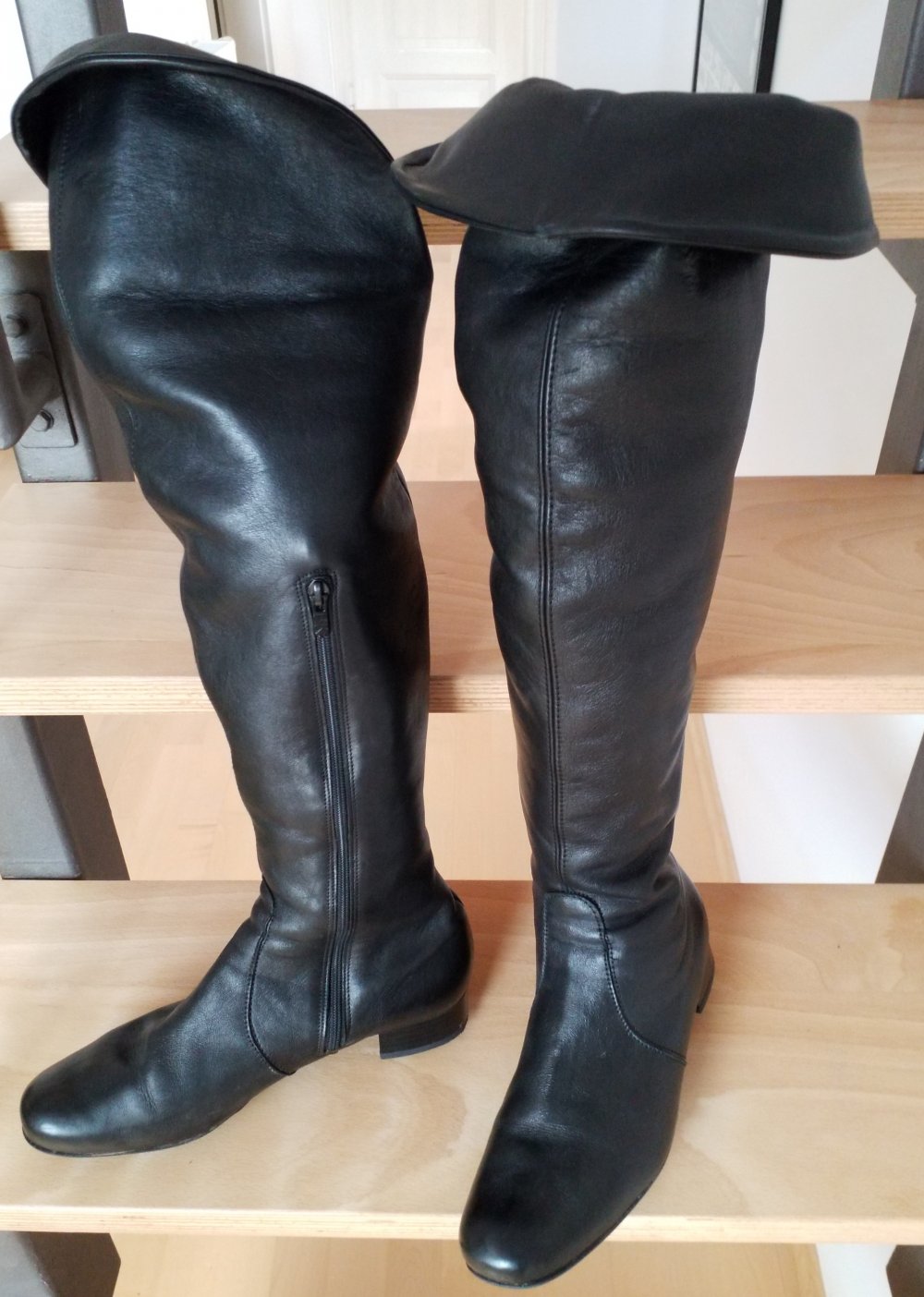 Overknee-Stiefel, Echtleder!