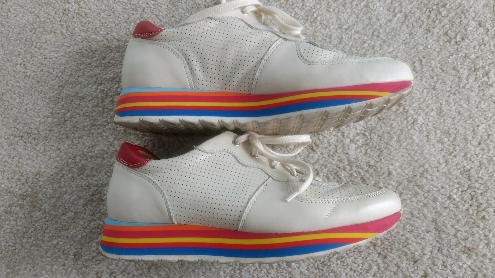  Heine Schuhe Plateau Sneaker Shoes Lederschuhe 38