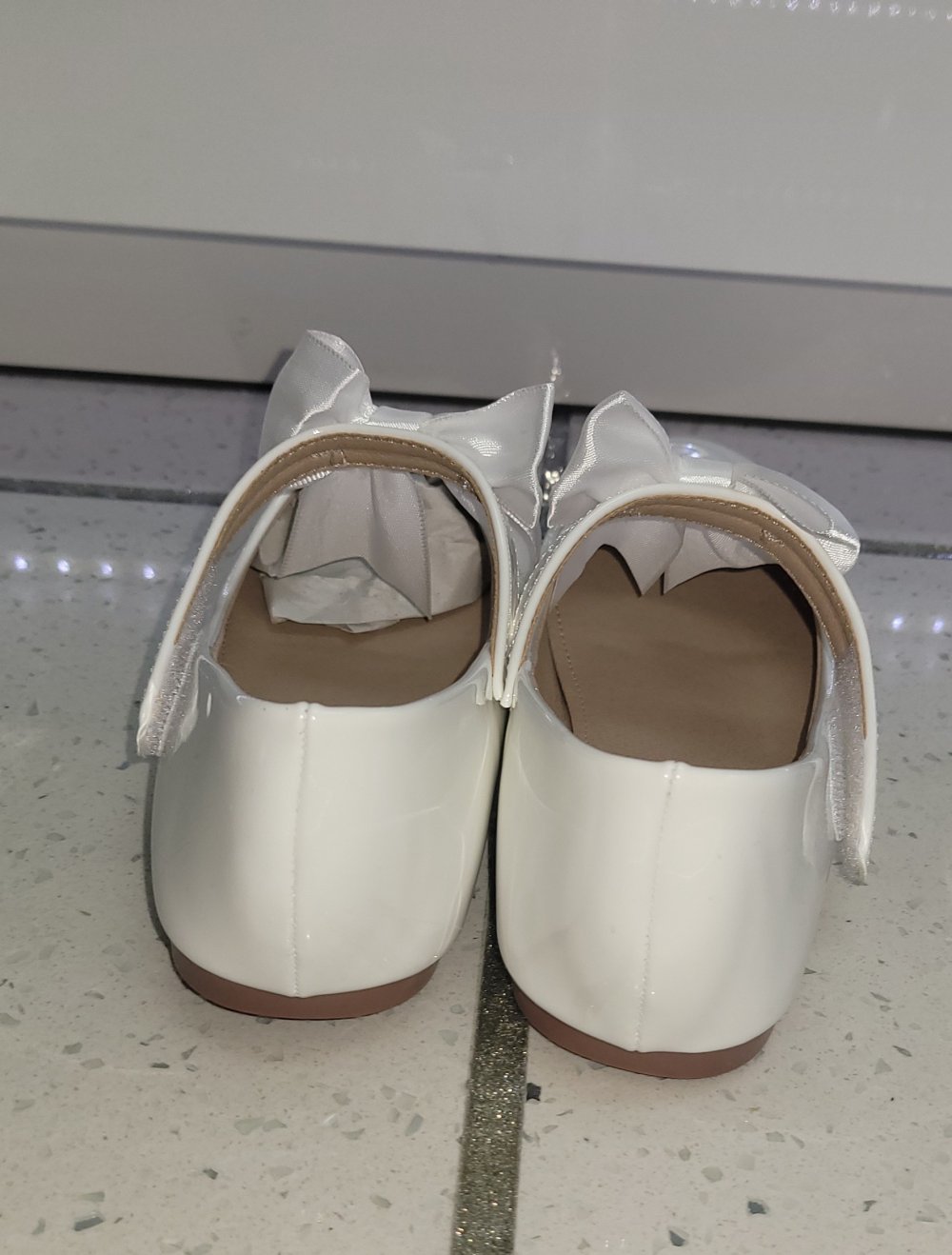 35 #Neu #Mädchen #Kommunion #Schuhe #Ballerina #weiß #Schleife