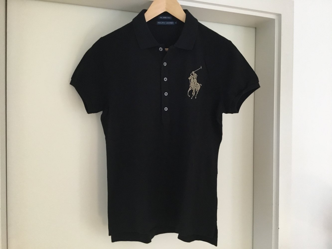 Neu! The Skinny Polo von Ralph Lauren in schwarz