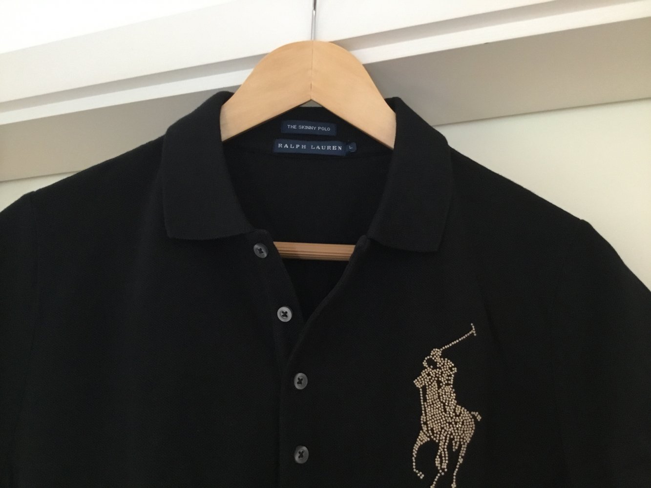 Neu! The Skinny Polo von Ralph Lauren in schwarz