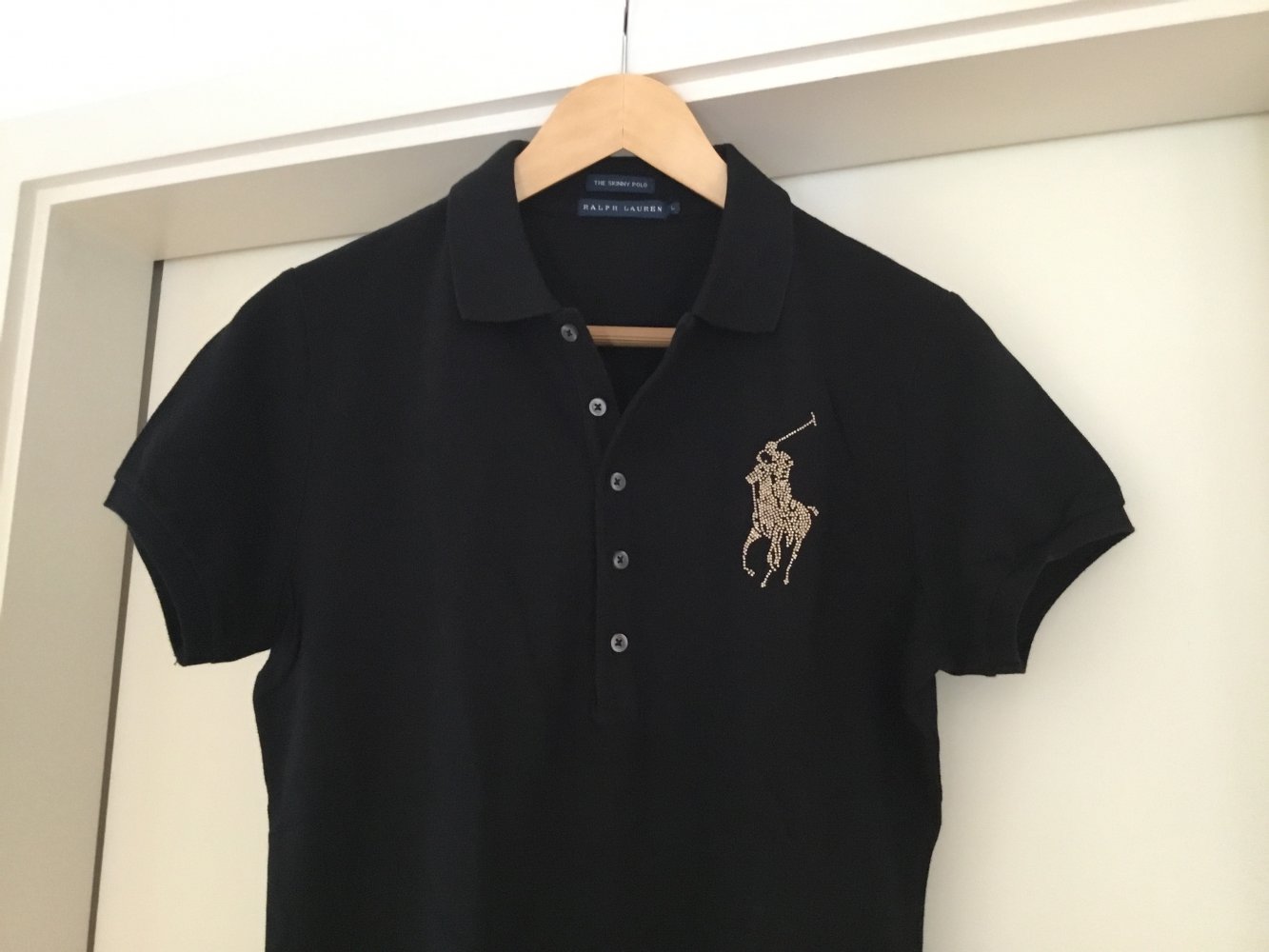 Neu! The Skinny Polo von Ralph Lauren in schwarz