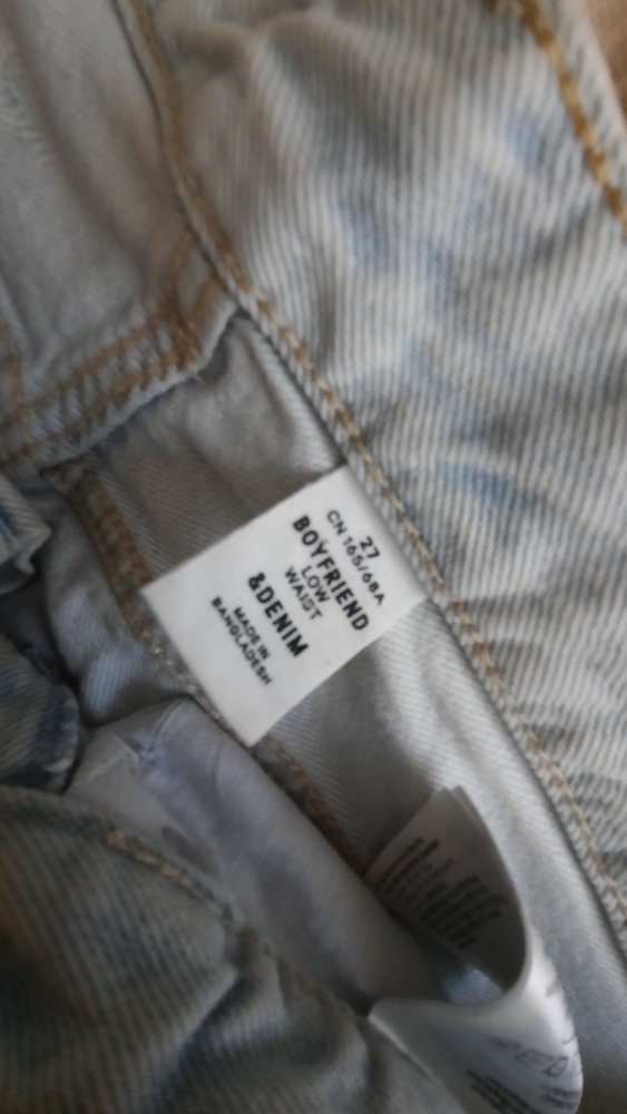 H&M Denim Destroyed Jeans Hellblau 27 Boyfriend Lowwaist