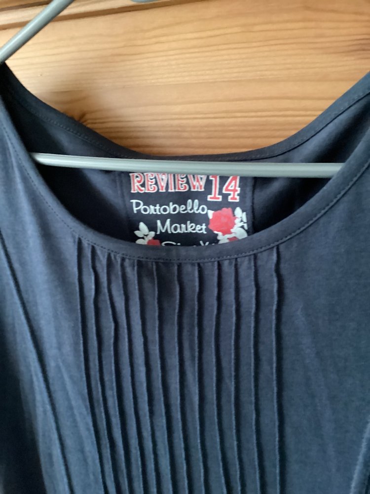 Review Jerseykleid Kleid mit Stoffgürtel  blaugrau Gr. 158 164 XS
