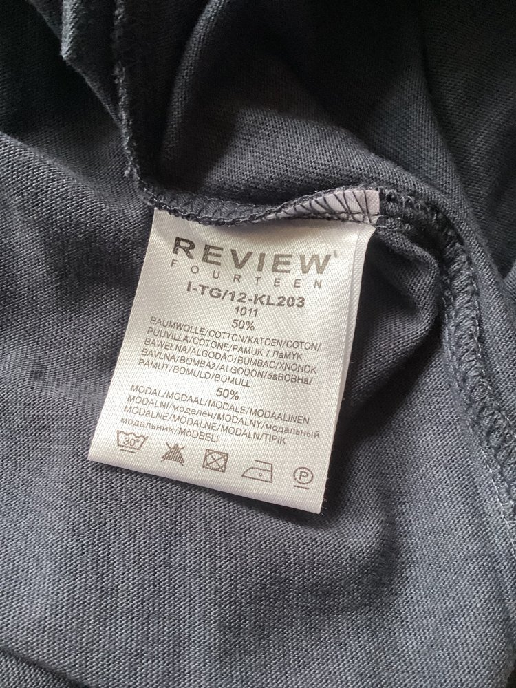 Review Jerseykleid Kleid mit Stoffgürtel  blaugrau Gr. 158 164 XS